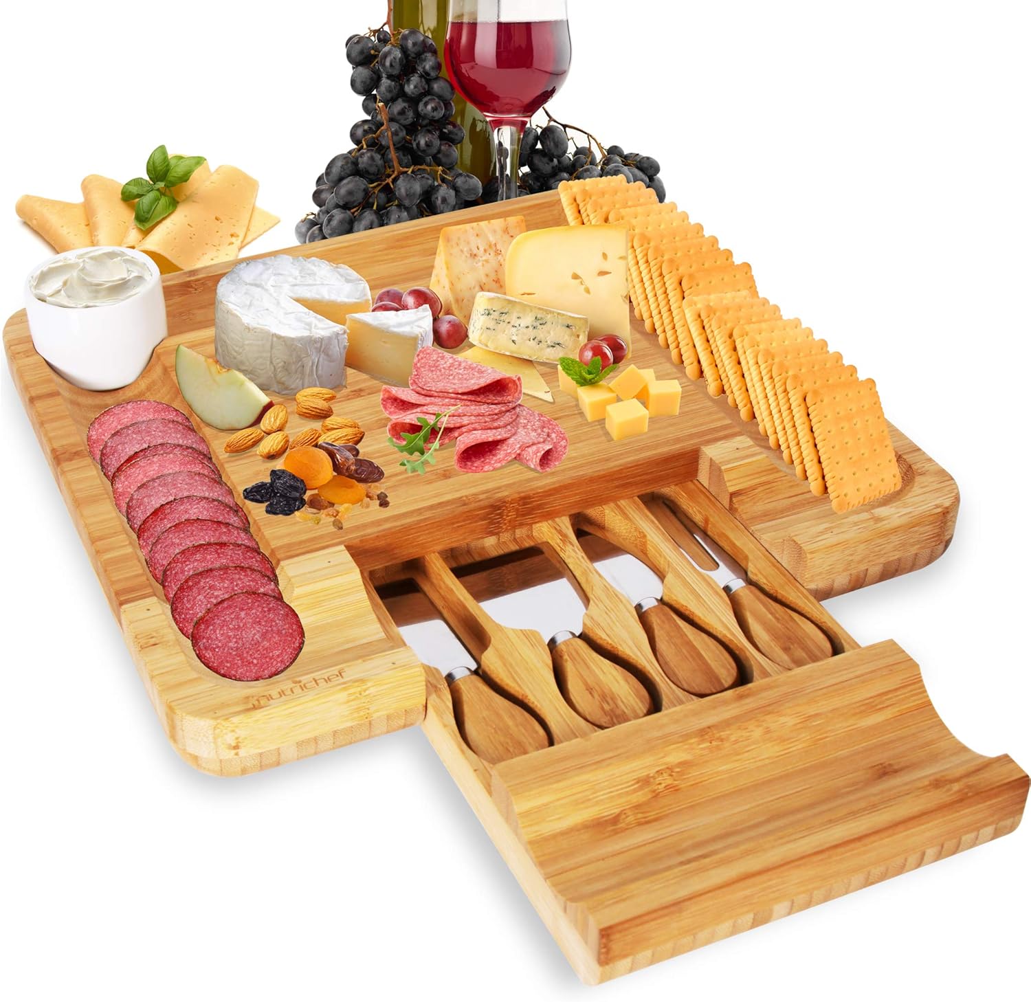 Bamboo Cutting Board - Bamboo Cheese Cutting Board Set -