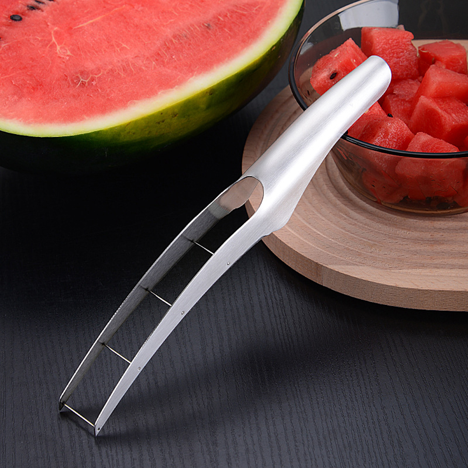 Watermelon Slicer Cutter - Stainless Steel Watermelon Cube Slicer Durable