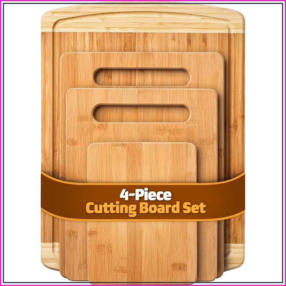 Bamboo Cutting Board - 4-Piece Bamboo Cutting Board Set with