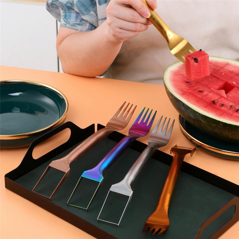 Watermelon Slicer Cutter - ABKJ-2-In-1 Stainless Steel Fruit Cutter, Dual