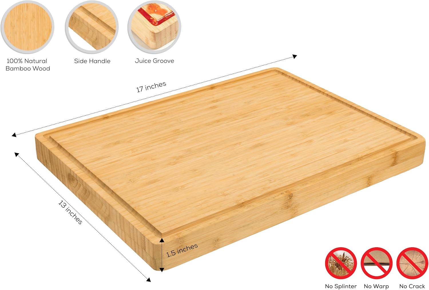 Extra Thick Bamboo Wooden Cutt – Bamboo Cutting Board Bewertung und Preis