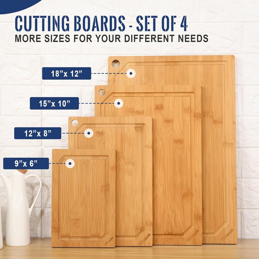 4-Piece Extra Large Bamboo Cut – Bamboo Cutting Board Bewertung und Preis