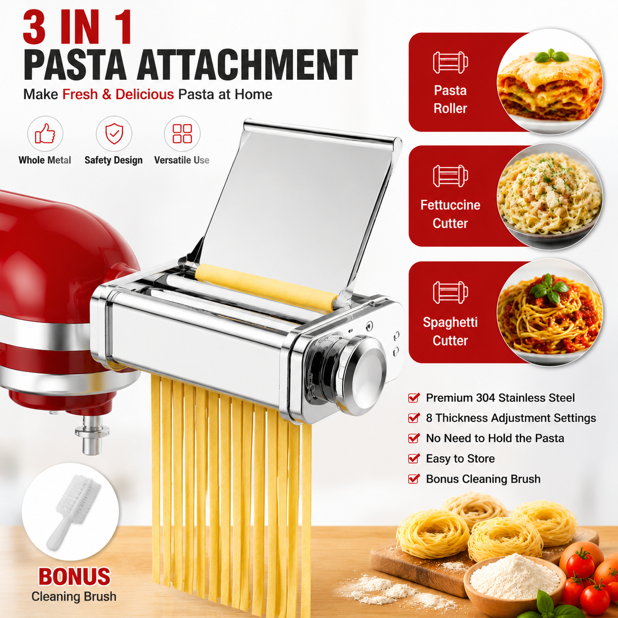 Gvode 3 in 1 Pasta Attachment  – Kitchen Gadgets Mixer Bewertung und Preis