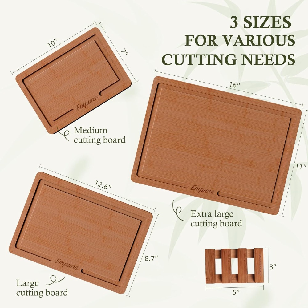 3-Piece Extra Thick Bamboo Cut – Bamboo Cutting Board Bewertung und Preis