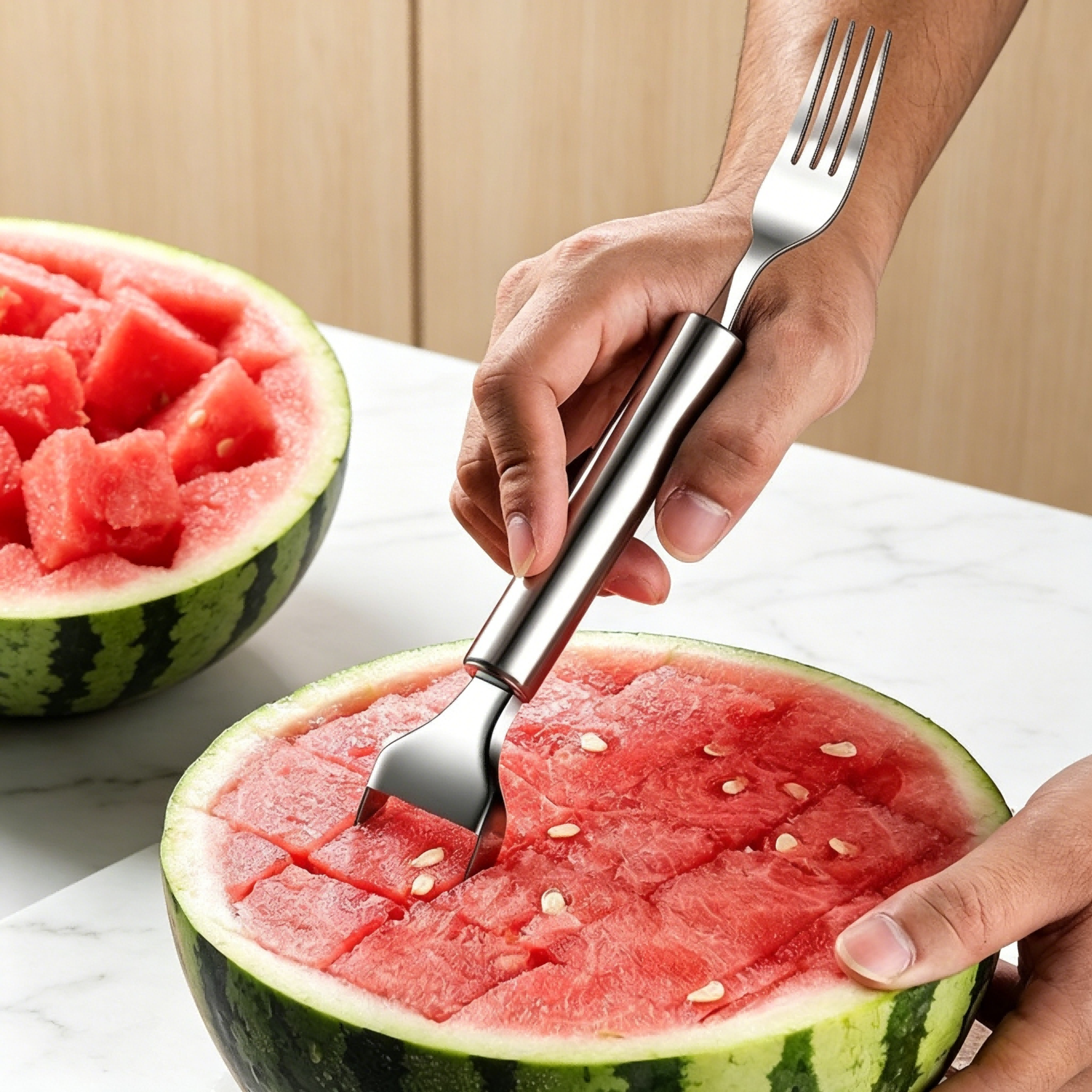 2-in-1 Stainless Steel Waterme – Watermelon Slicer Cutter Bewertung und Preis
