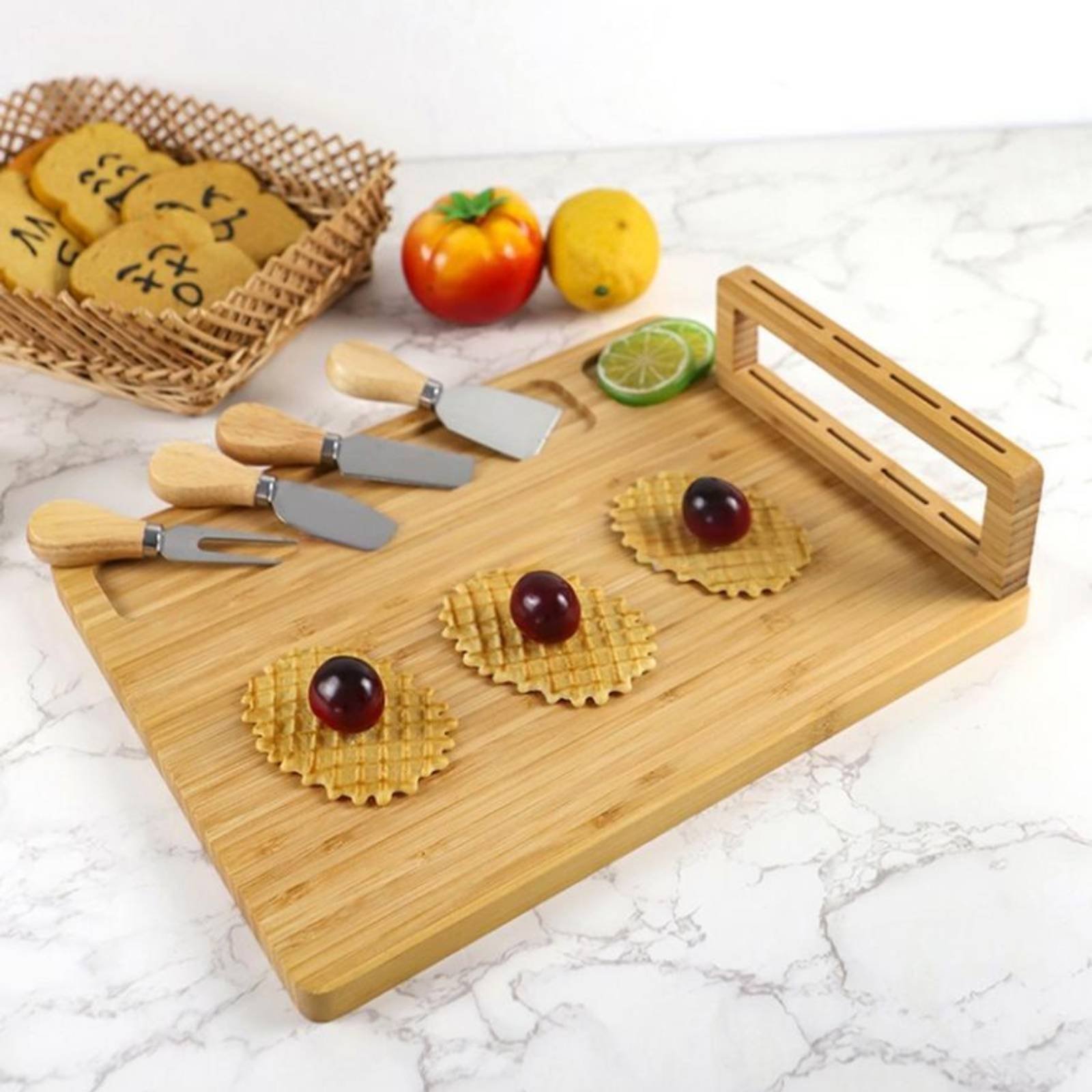 6 Pieces Bamboo Cheese Board a – Bamboo Cutting Board Bewertung und Preis