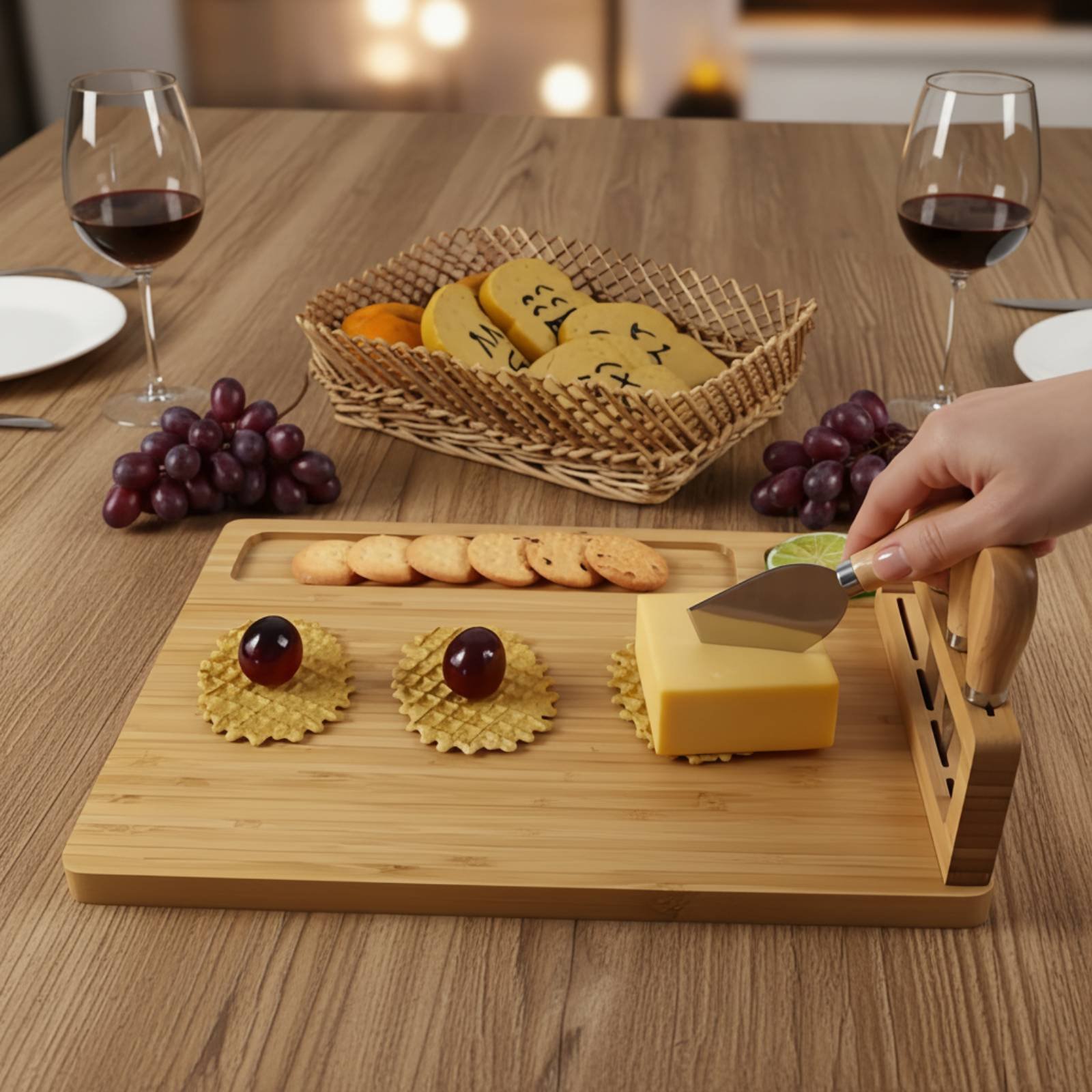 6 Pieces Bamboo Cheese Board a – Bamboo Cutting Board Bewertung und Preis
