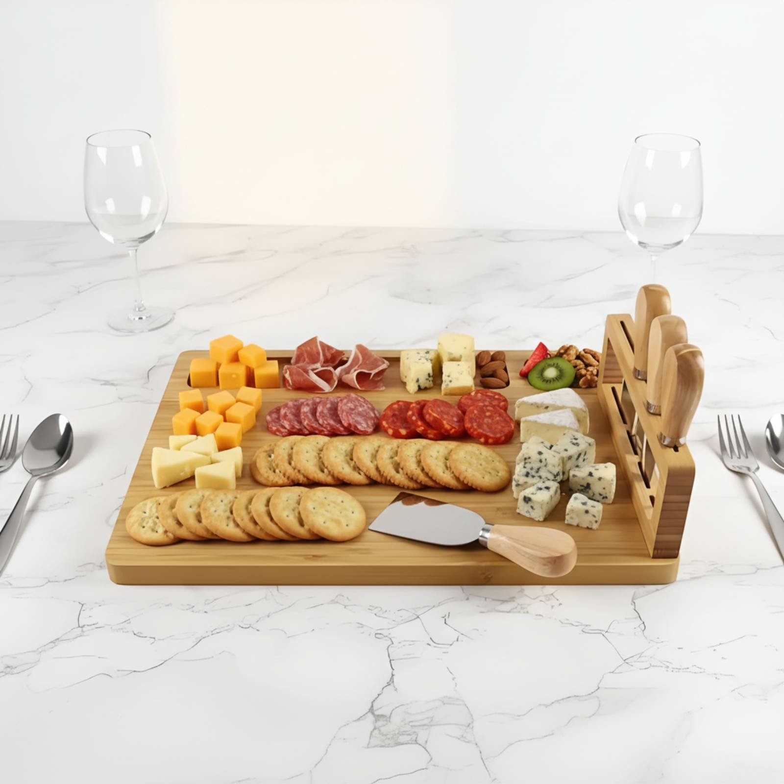 6 Pieces Bamboo Cheese Board a – Bamboo Cutting Board Bewertung und Preis
